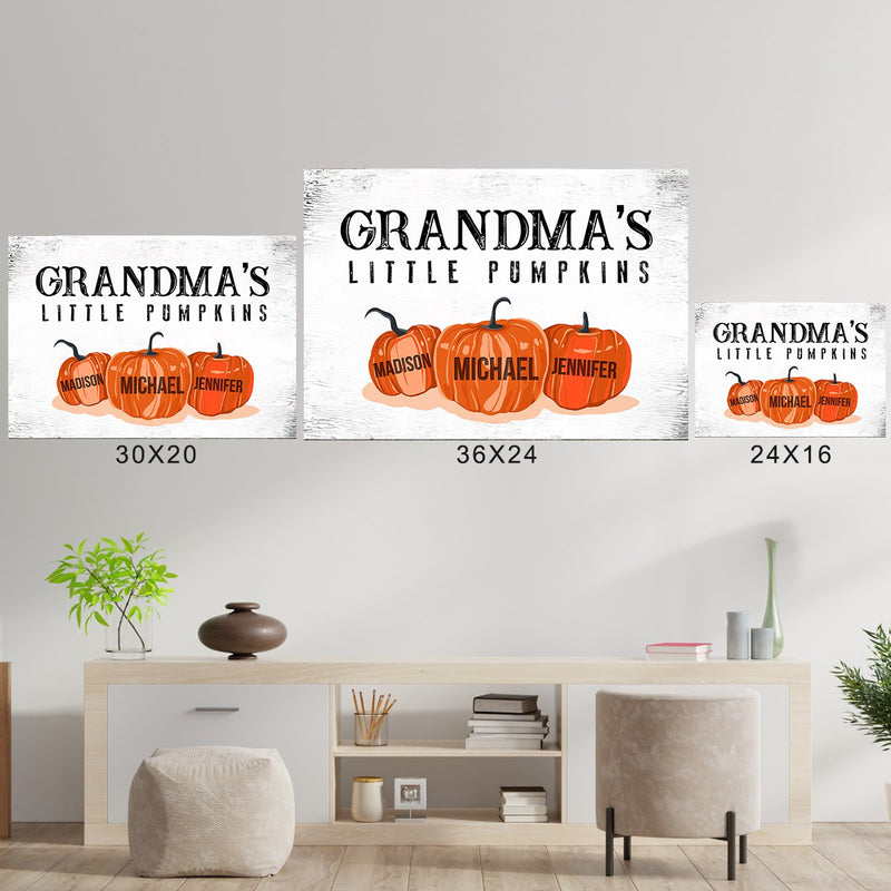 Grandma's Little Pumpkins Multi-Names Poster