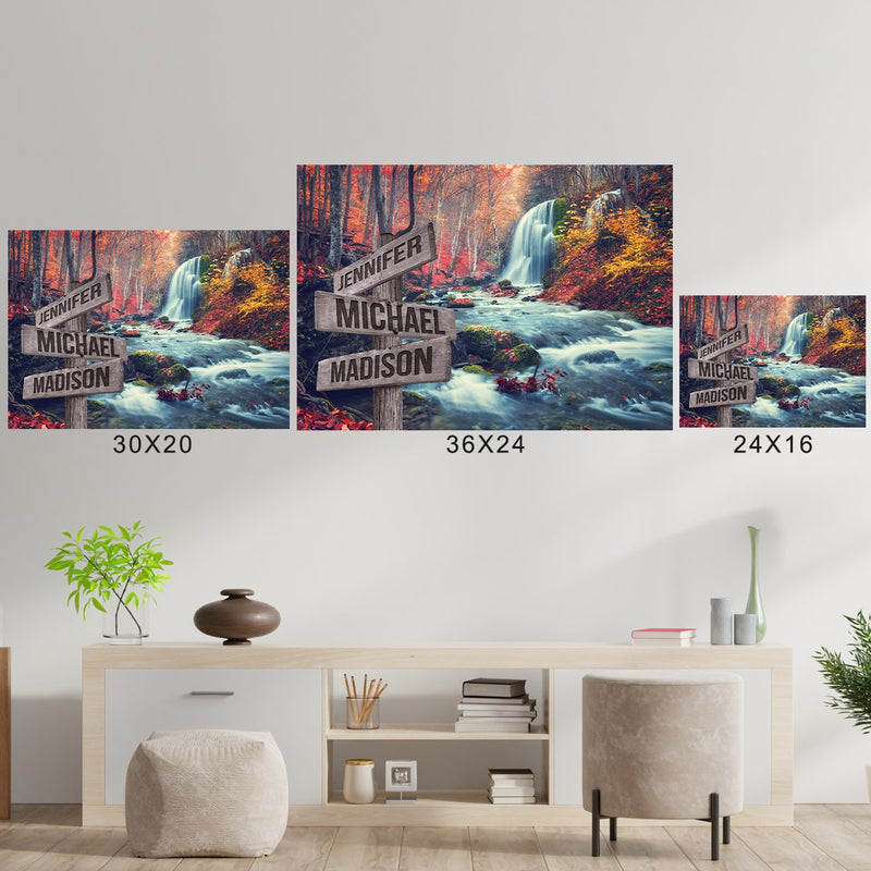 Waterfall Color Multi-Names Poster