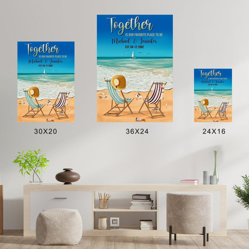 Together Beach Color Names Poster