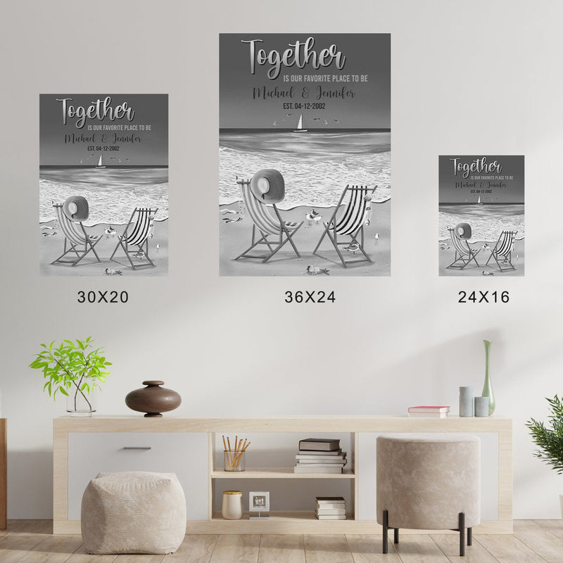 Together Beach Names Poster
