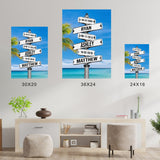 Street Sign Color Multi-Names Poster