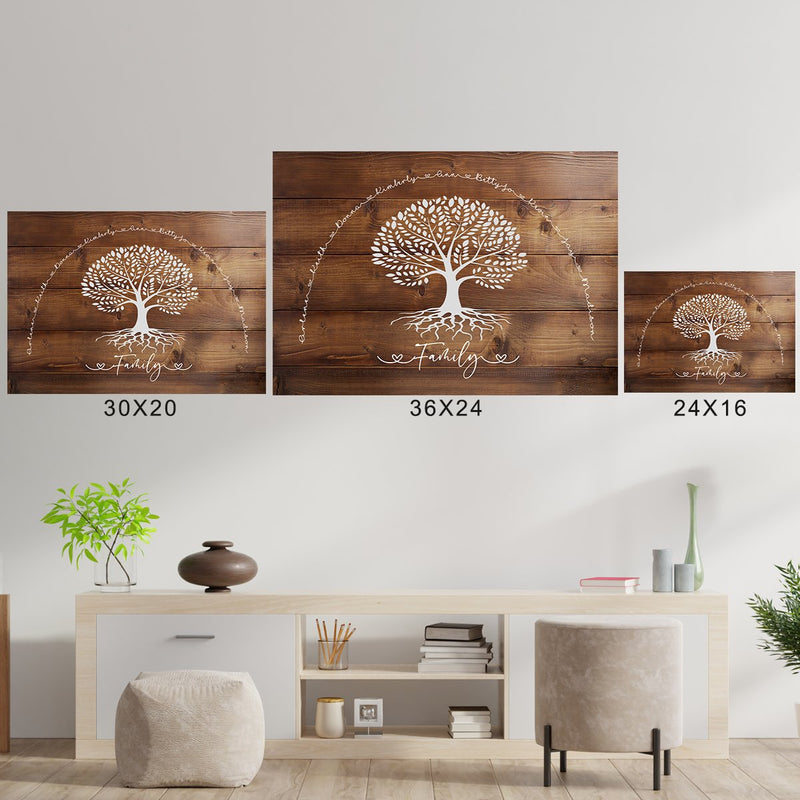 Family Tree Wood-Inspired Poster