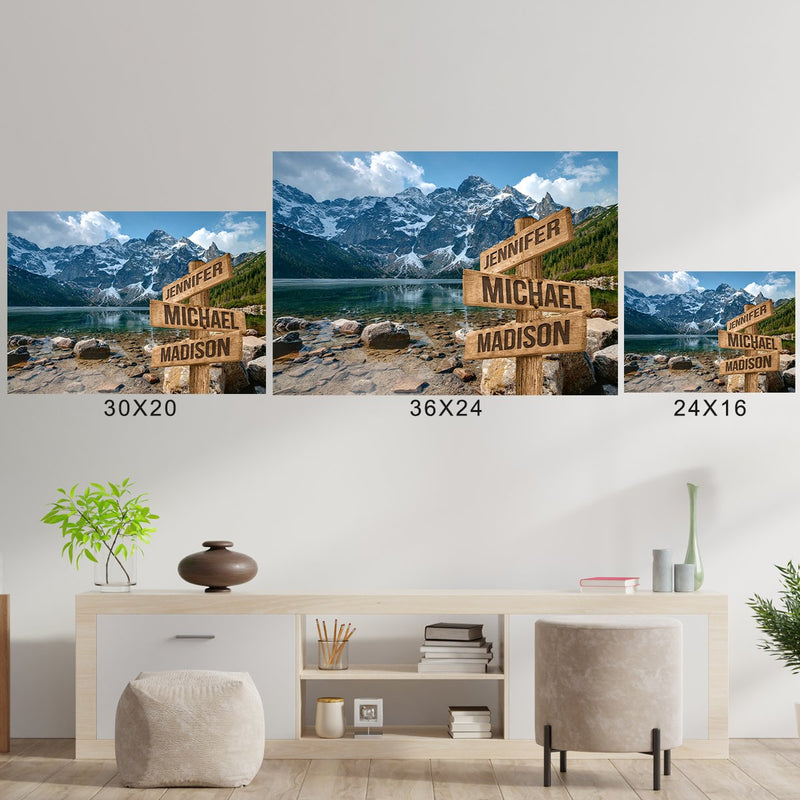 Mountains Color Multi-Names Poster