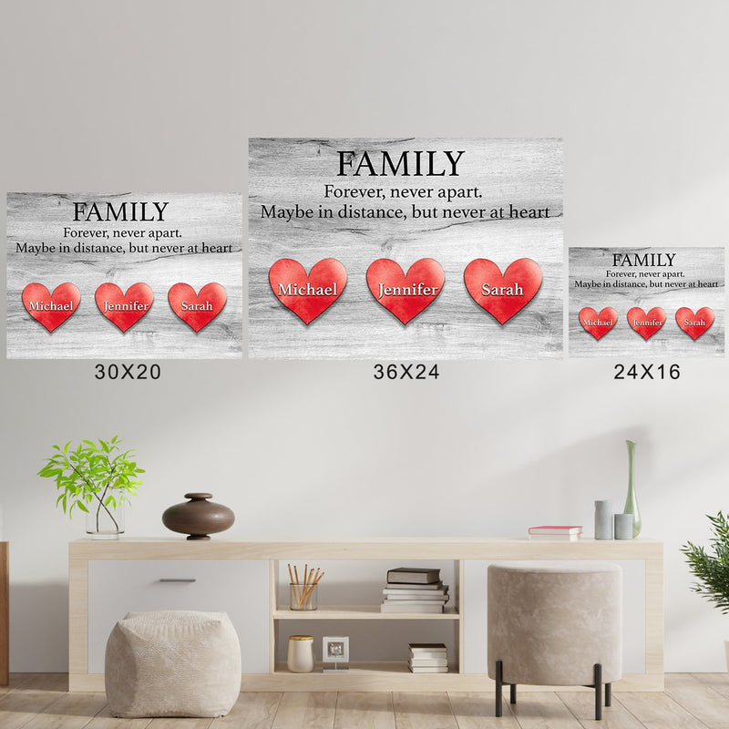 Family Distance Heart Poster