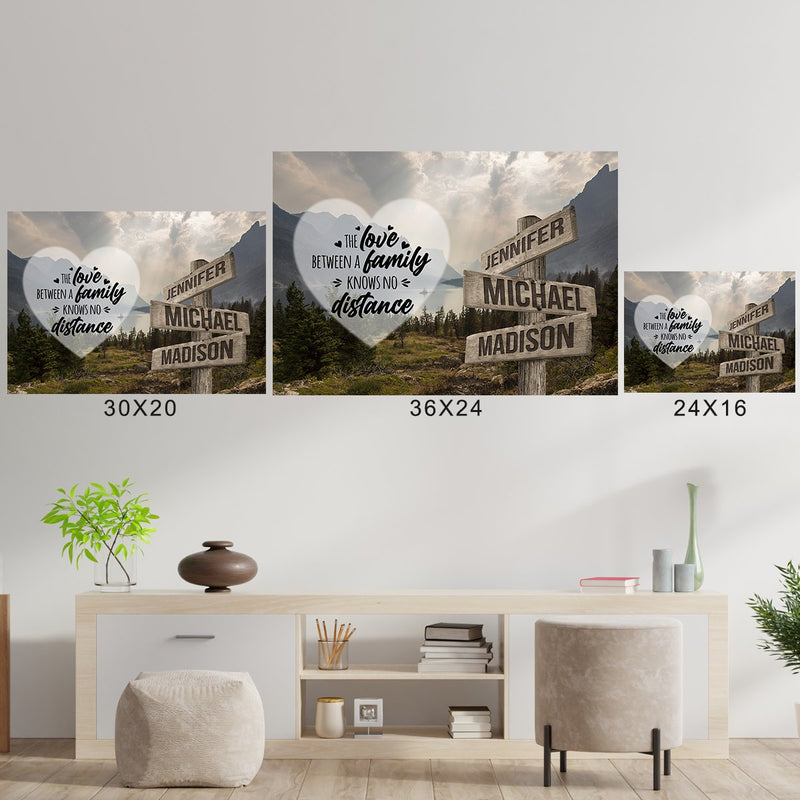 Mountain Range Heart Color Saying 5 Multi-Names Poster
