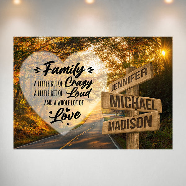 Autumn Road Heart Color Saying 2 Multi-Names Poster