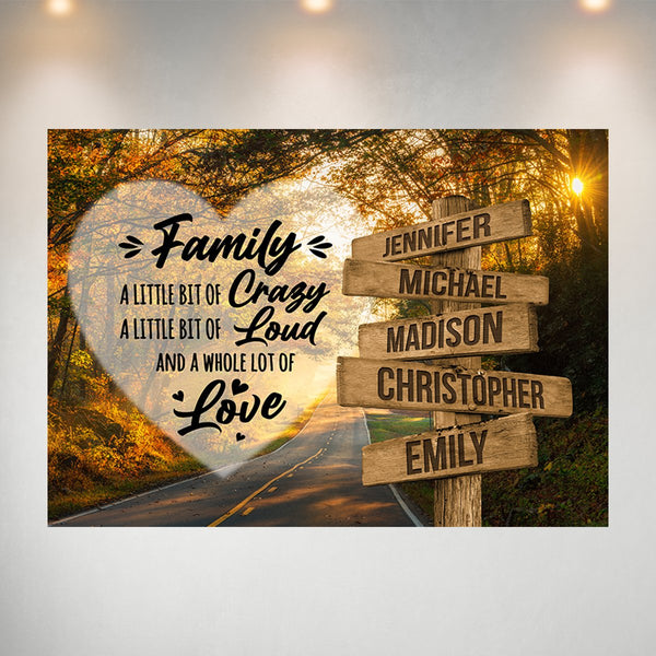 Autumn Road Heart Color Saying 2 Multi-Names Poster