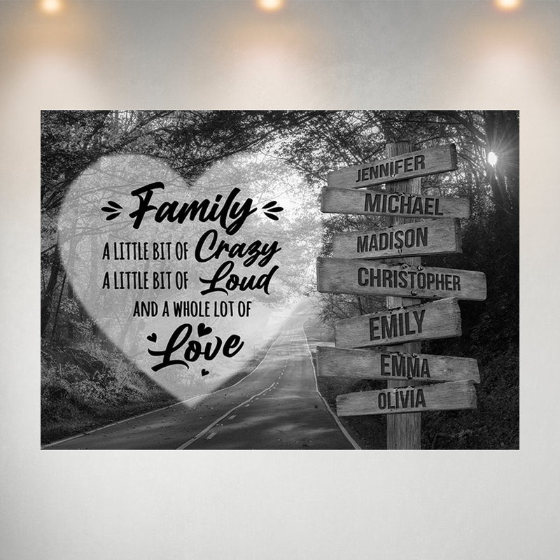 Autumn Road Heart Saying 2 Multi-Names Poster