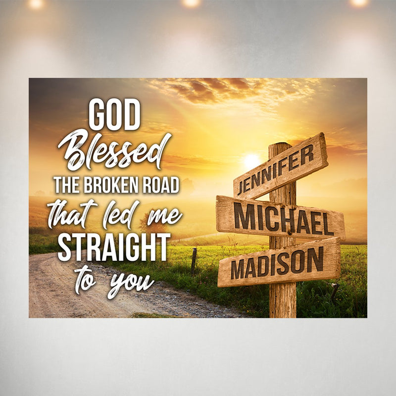 Farm Winding Road Color - God Blessed Multi-Names Poster