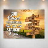 Farm Winding Road Color - God Blessed Multi-Names Poster