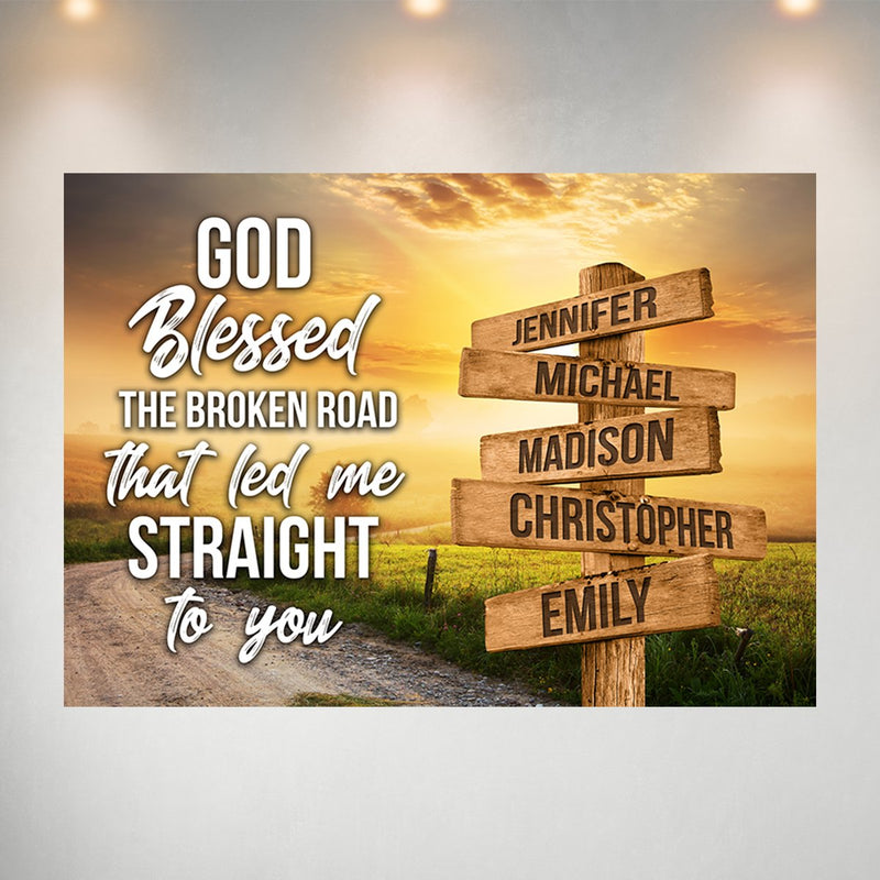 Farm Winding Road Color - God Blessed Multi-Names Poster