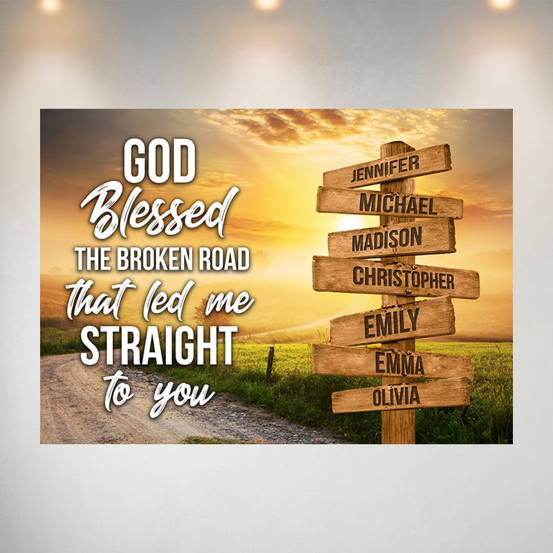 Farm Winding Road Color - God Blessed Multi-Names Poster