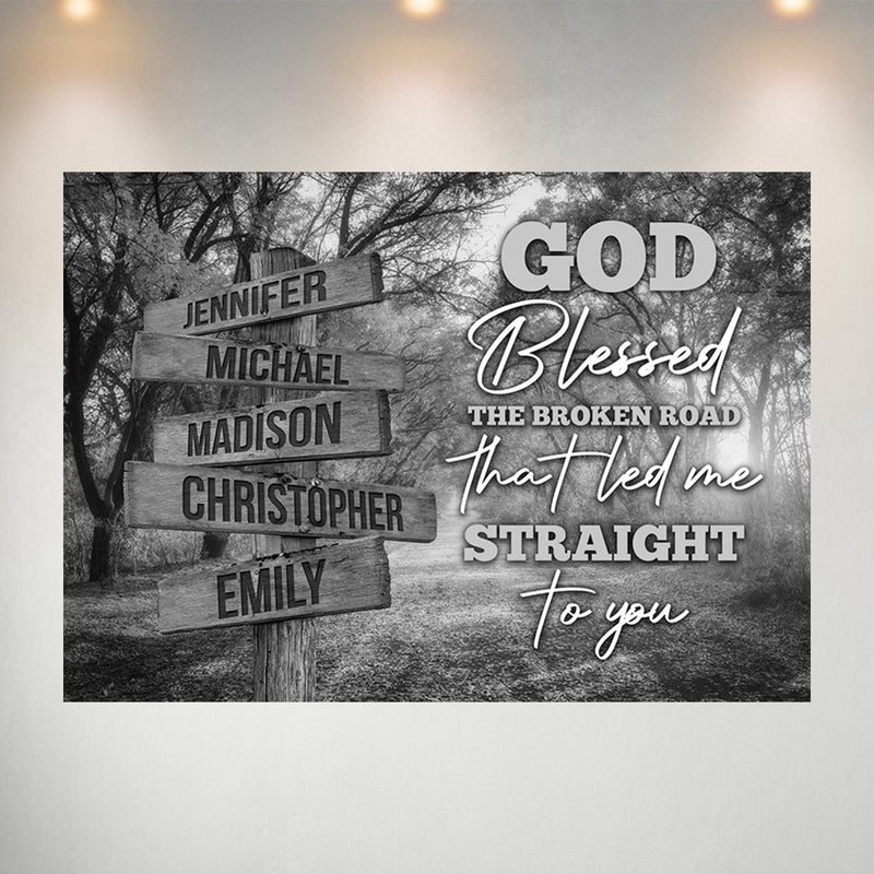 Autumn Road 2 - God Blessed Multi-Names Poster