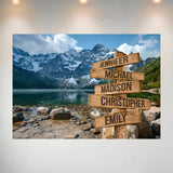 Mountains Color Multi-Names Poster