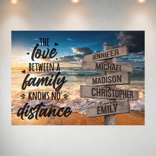 Ocean Sunset Color with Saying 5 Multi-Names Poster