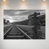 Railroad Track Multi-Names Poster