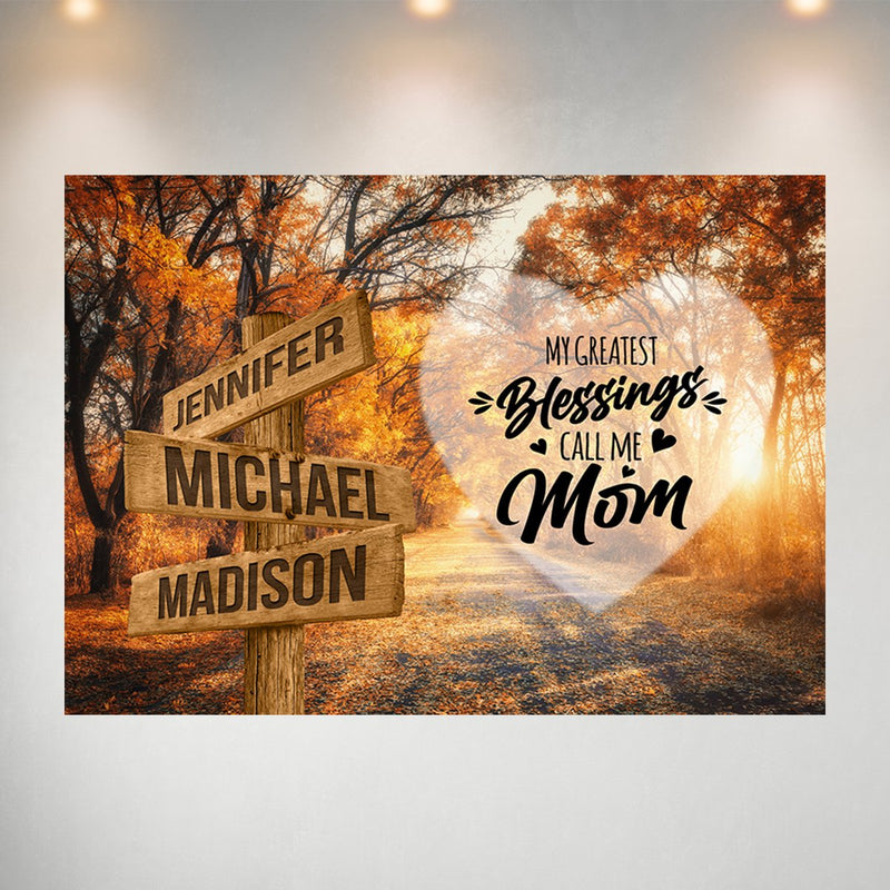 Autumn Road 2 Color - Call Me Mom Multi-Names Poster