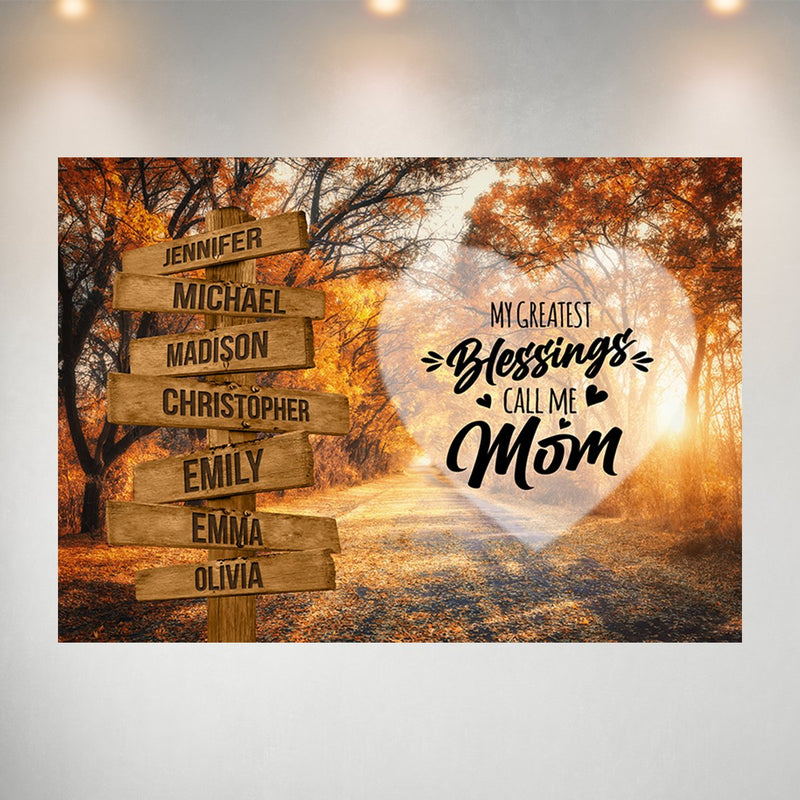 Autumn Road 2 Color - Call Me Mom Multi-Names Poster