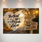 Autumn Road Heart Color Saying 3 Multi-Names Poster