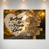 Autumn Road Heart Color Saying 3 Multi-Names Poster
