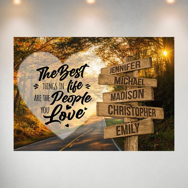 Autumn Road Heart Color Saying 3 Multi-Names Poster