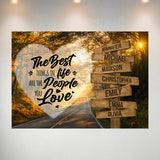 Autumn Road Heart Color Saying 3 Multi-Names Poster