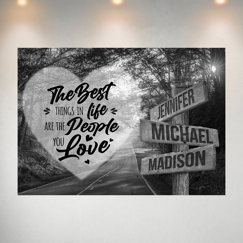 Autumn Road Heart Saying 3 Multi-Names Poster