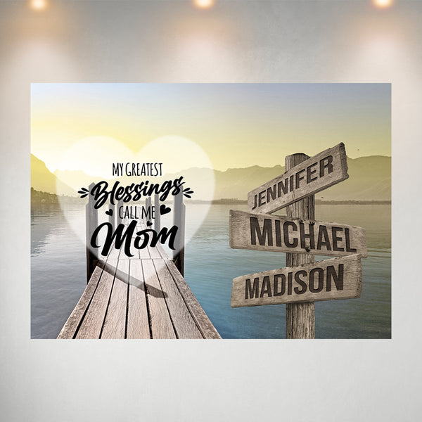 Lake Dock Color - Call Me Mom Multi-Names Poster