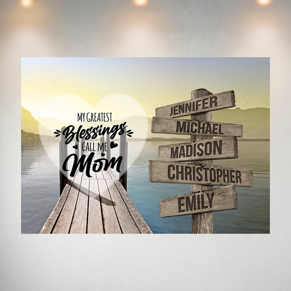 Lake Dock Color - Call Me Mom Multi-Names Poster