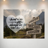 Mountain Range Heart Color Saying 1 Multi-Names Poster