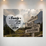 Mountain Range Heart Color Saying 2 Multi-Names Poster