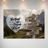 Mountain Range Heart Color Saying 3 Multi-Names Poster