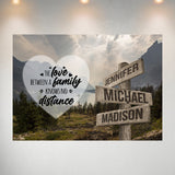 Mountain Range Heart Color Saying 5 Multi-Names Poster