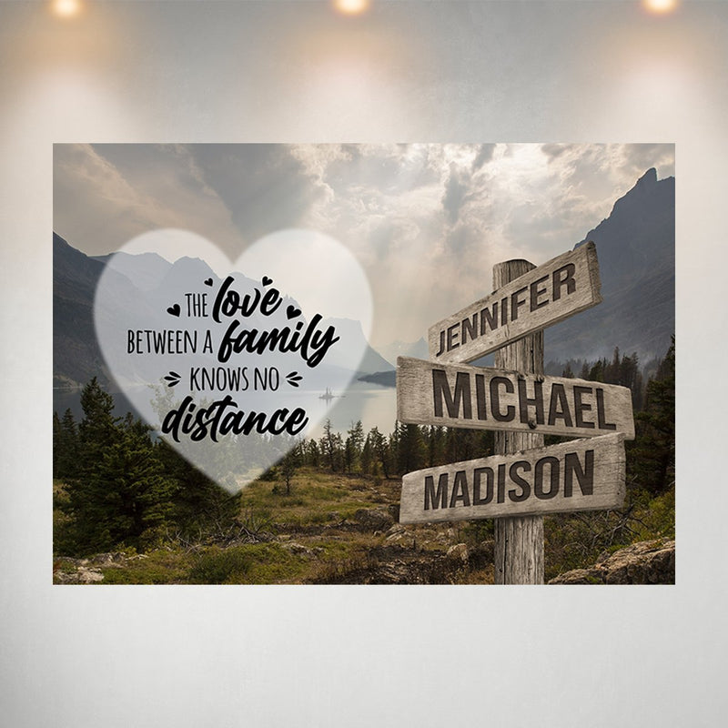 Mountain Range Heart Color Saying 5 Multi-Names Poster
