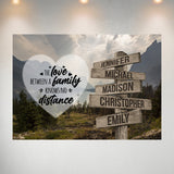 Mountain Range Heart Color Saying 5 Multi-Names Poster