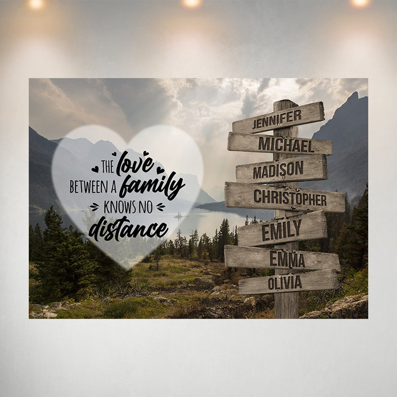 Mountain Range Heart Color Saying 5 Multi-Names Poster