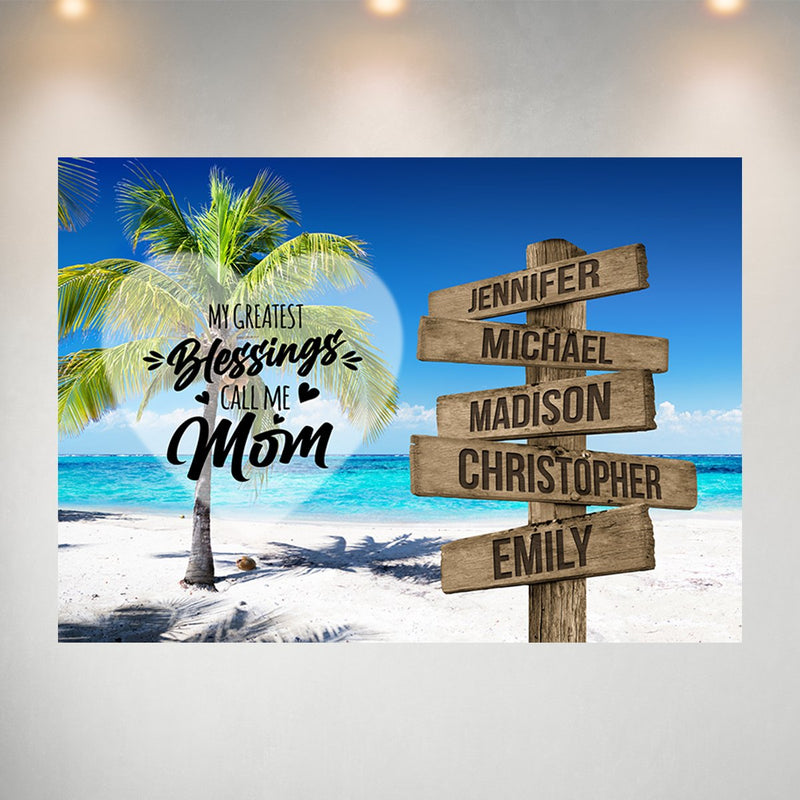 Ocean Breeze Color - Call Me Mom Multi-Names Poster