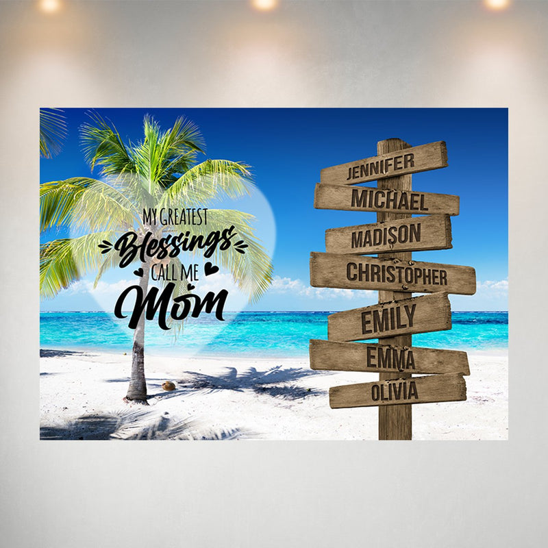 Ocean Breeze Color - Call Me Mom Multi-Names Poster