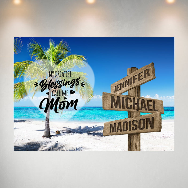 Ocean Breeze Color - Call Me Mom Multi-Names Poster