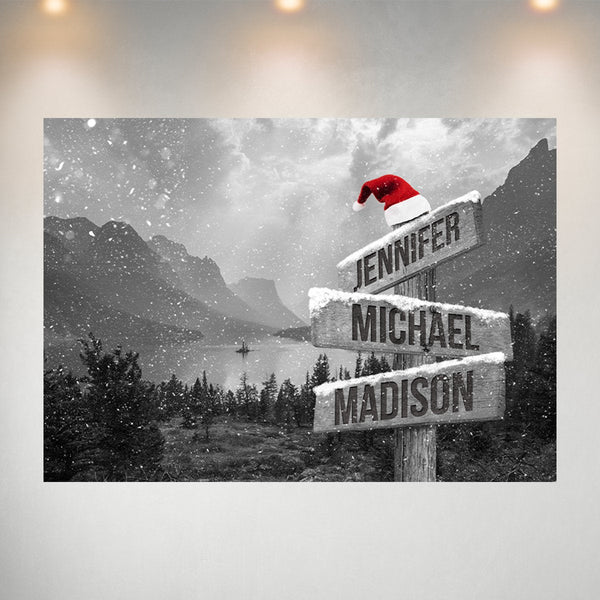 Mountain Range Christmas Multi-Names Poster