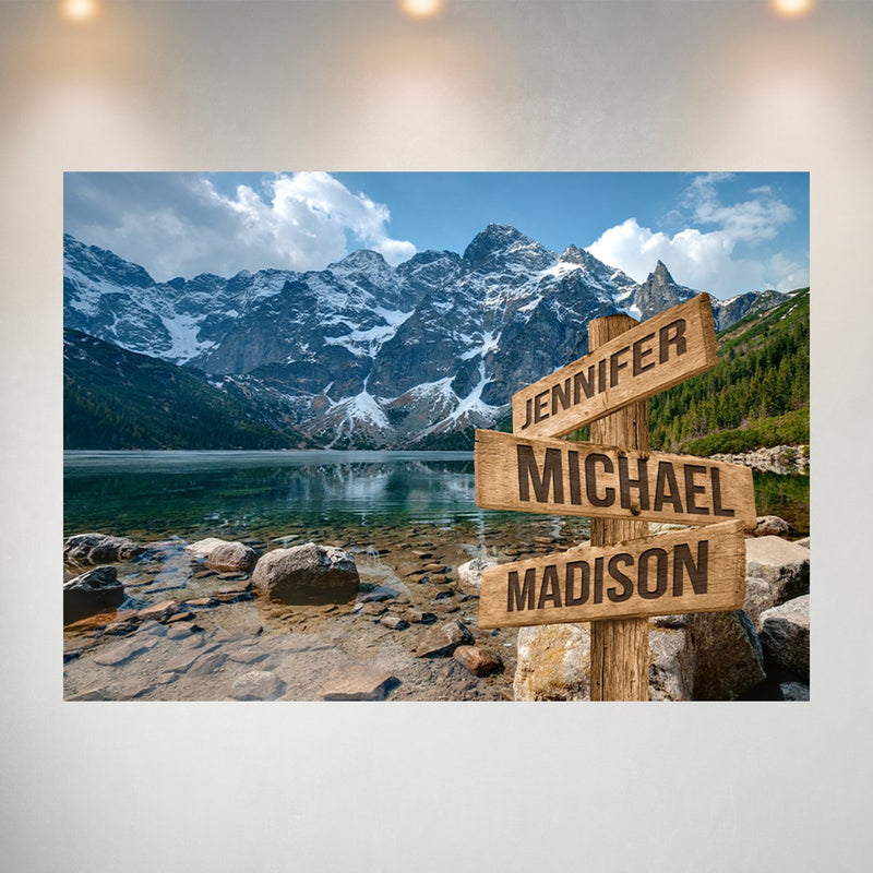 Mountains Color Multi-Names Poster