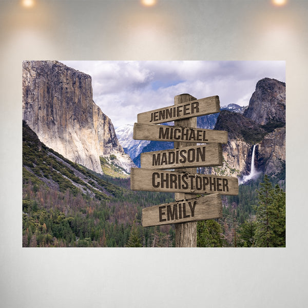 Yosemite Color Multi-Names Poster