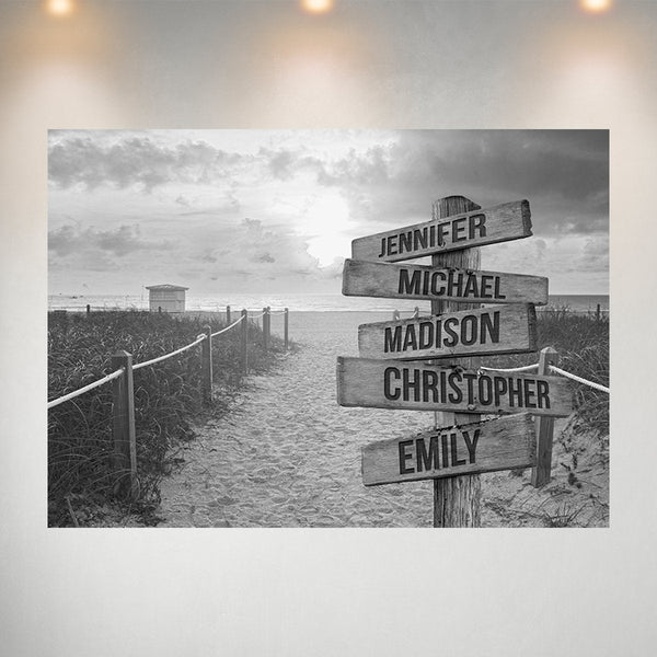 Miami Beach Sunset Multi-Names Poster