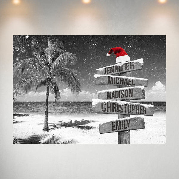 Ocean Breeze Christmas Multi-Names Poster