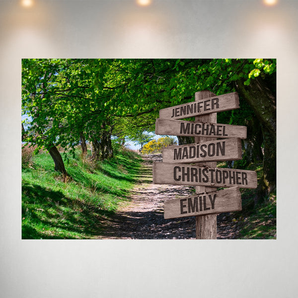Tree Overhang Road Color Multi-Names Poster