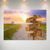 Miami Beach Sunset Color Multi-Names Poster