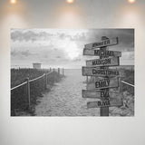 Miami Beach Sunset Multi-Names Poster