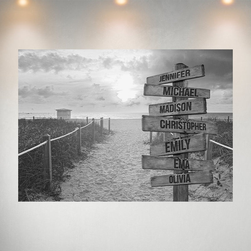 Miami Beach Sunset Multi-Names Poster