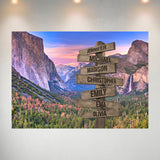 Yosemite Sunset Color Multi-Names Poster