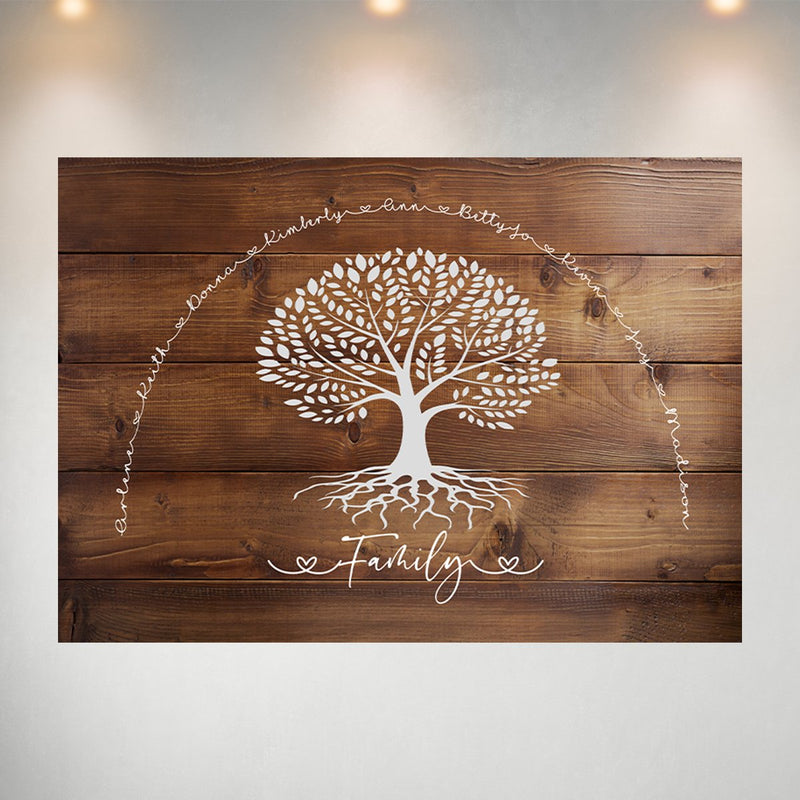 Family Tree Wood-Inspired Poster